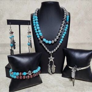Turquoise silver set